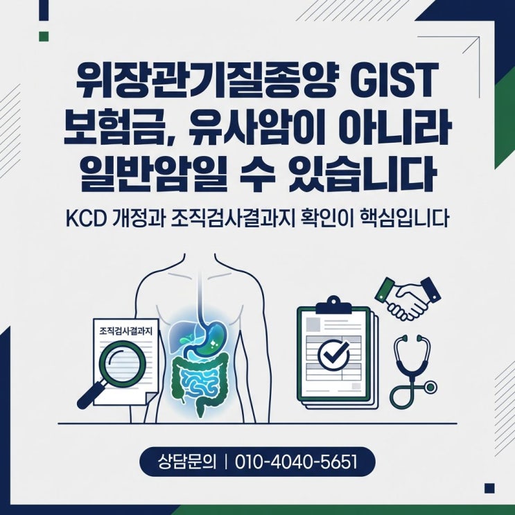  위장관기질종양 Gastrointestinal Stromal Tumor 암 진단금 분쟁과 해결 방안