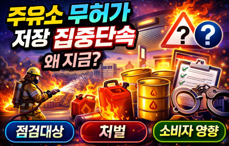  주유소 무허가 저장 집중단속, 왜 지금 시작됐나? 점검대상·처벌·소비자 영향 총정리