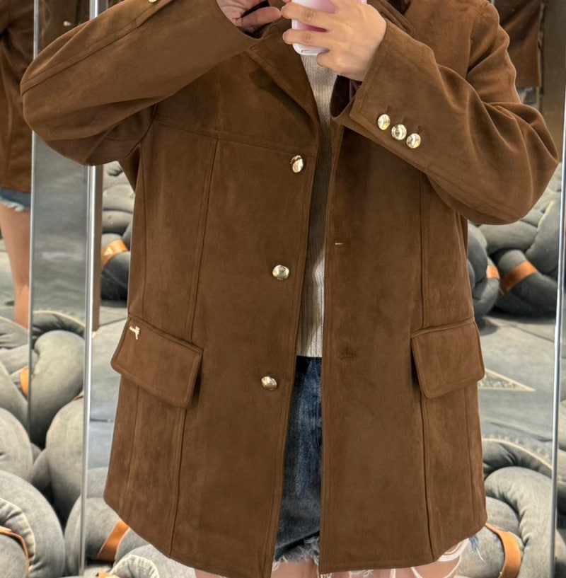 게스 스웨이드 하프 자켓 | 155cm 키작녀 자켓 내돈내산 후기 & 착용샷