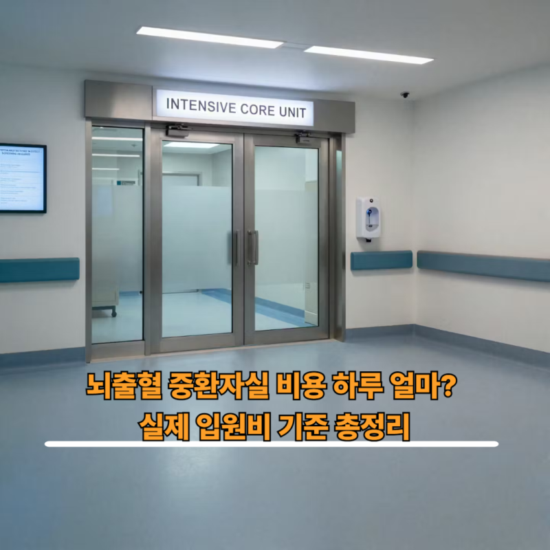 뇌출혈 중환자실 비용 하루 얼마? 실제 입원비 기준 총정리