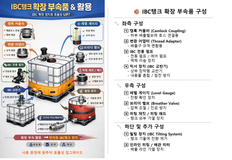  ibc탱크 100% 활용하기- IBC탱크의 부속품과 그 이용방법 양산 현대드럼이 알려드립니다.