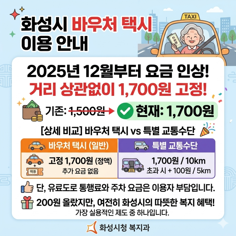 화성시 바우처택시 이용방법과 요금 총정리 (2026 최신)