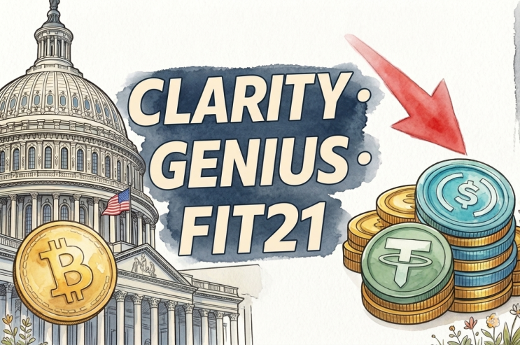  미국 암호화폐 규제 총정리 CLARITY·GENIUS·FIT21 법안이 코인 시장에 미칠 영향