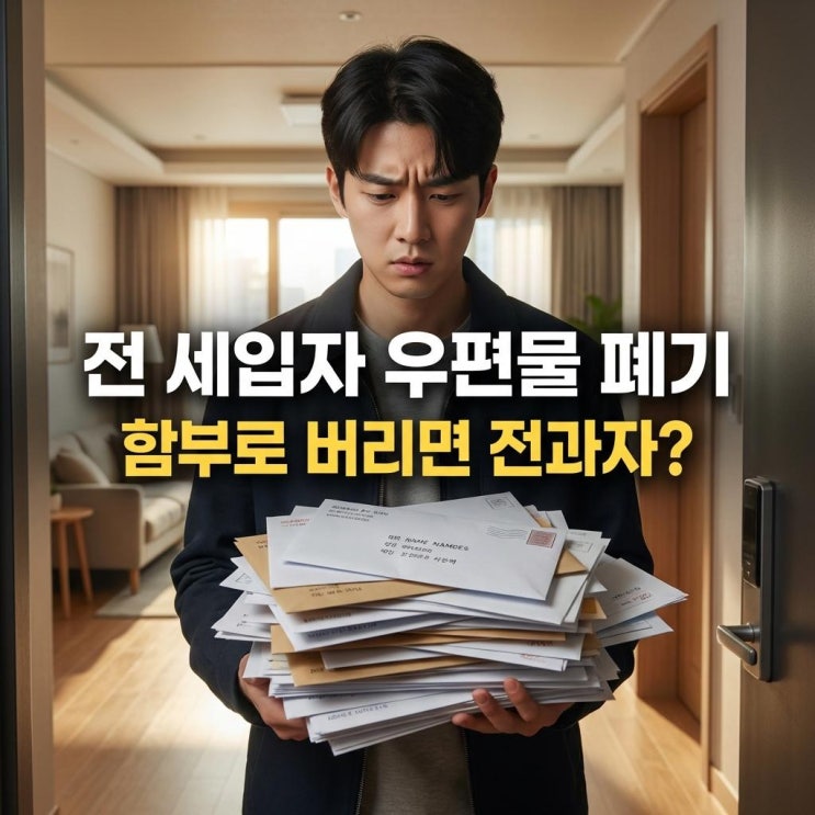  전 세입자 우편물 폐기 함부로 버리면 전과자? 합법적인 반송 대처법
