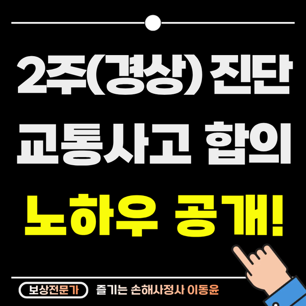  2주 진단 교통사고 합의금, 손해사정사가 알려주는 '노하우'를 공개