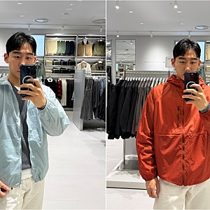 유니클로 남자 바람막이 패스 이유, 봄아우터 가성비 1등 무탠다드 바람막이