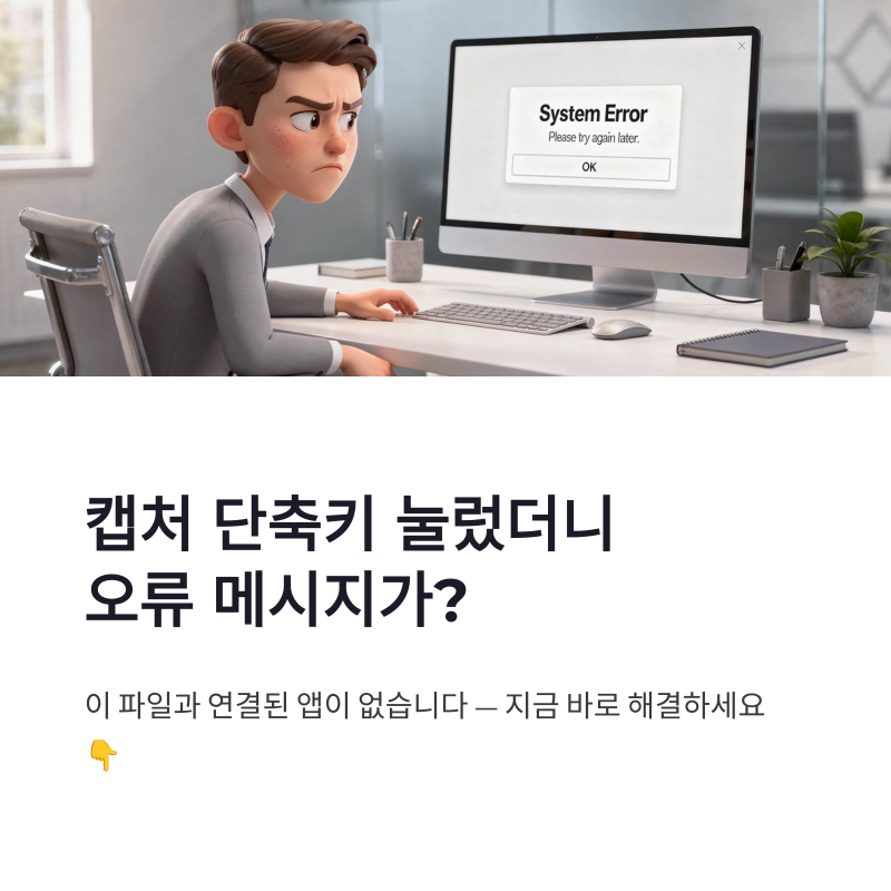 이 작업을 수행하기 위해 이 파일과 연결된 앱이 없습니다 해결법｜윈도우 캡처 도구 오류 ....