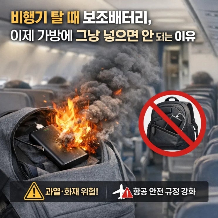  비행기 탈 때 보조배터리, 이제 가방에 그냥 넣으면 안 되는 이유