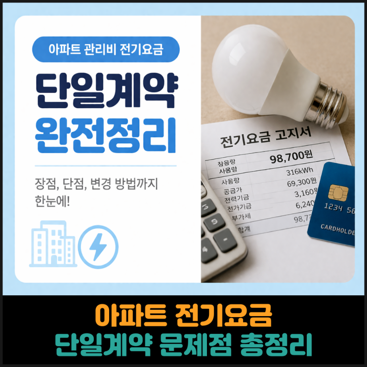  아파트 전기요금 단일계약 문제점 총정리