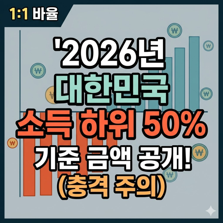  대한민국 소득하위 50% 기준 얼마인지 알면 진짜 소름 돋습니다