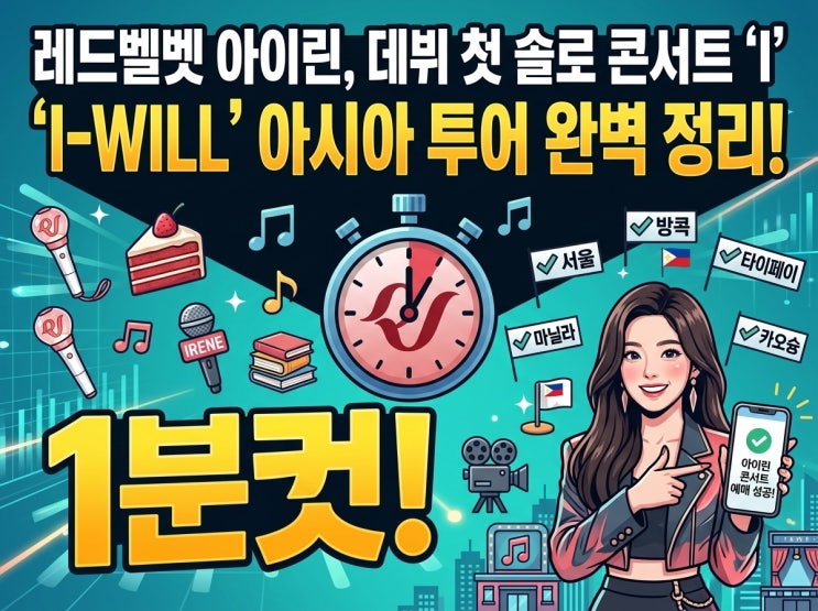  레드벨벳 아이린, 데뷔 첫 솔로 콘서트 'I-WILL' 아시아 투어 전격 개최! (일정·예매·앨범 총정리)