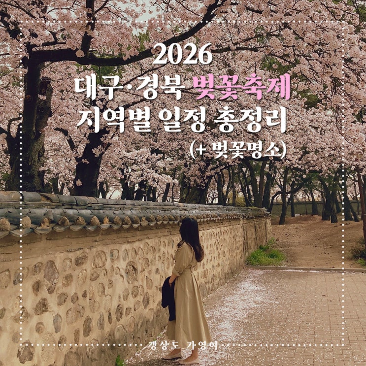  2026 대구·경북 벚꽃축제 지역별 일정 + 벚꽃명소 총정리