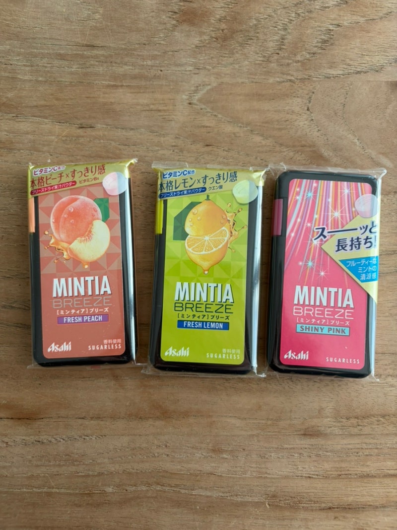 가방에 넣어 다니는 필수품 아사히 민티아 브리즈 일본 캔디 Asahi MINTIA BREEZE 종류와 비교