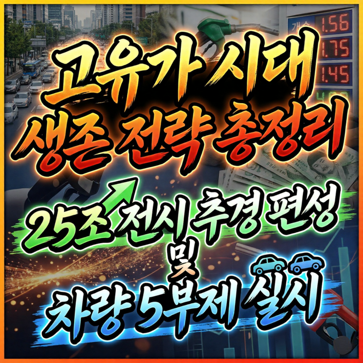  25조 전시 추경 편성 및 차량 5부제 실시: 고유가 시대 생존 전략 총정리