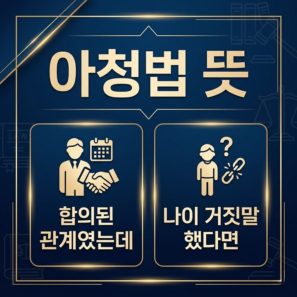 아청법 뜻 합의된관계였는데  나이 거짓말 했다면