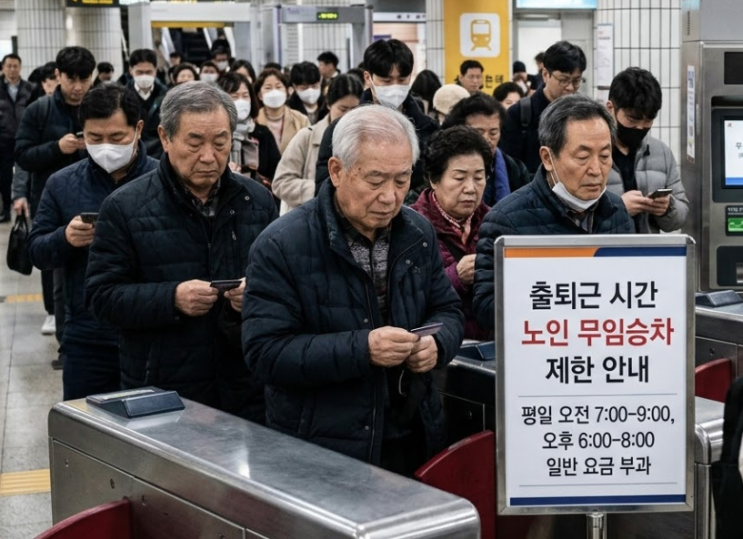  출퇴근 시간 노인 대중교통 무료 승차 제한한다고 해서 알아보니