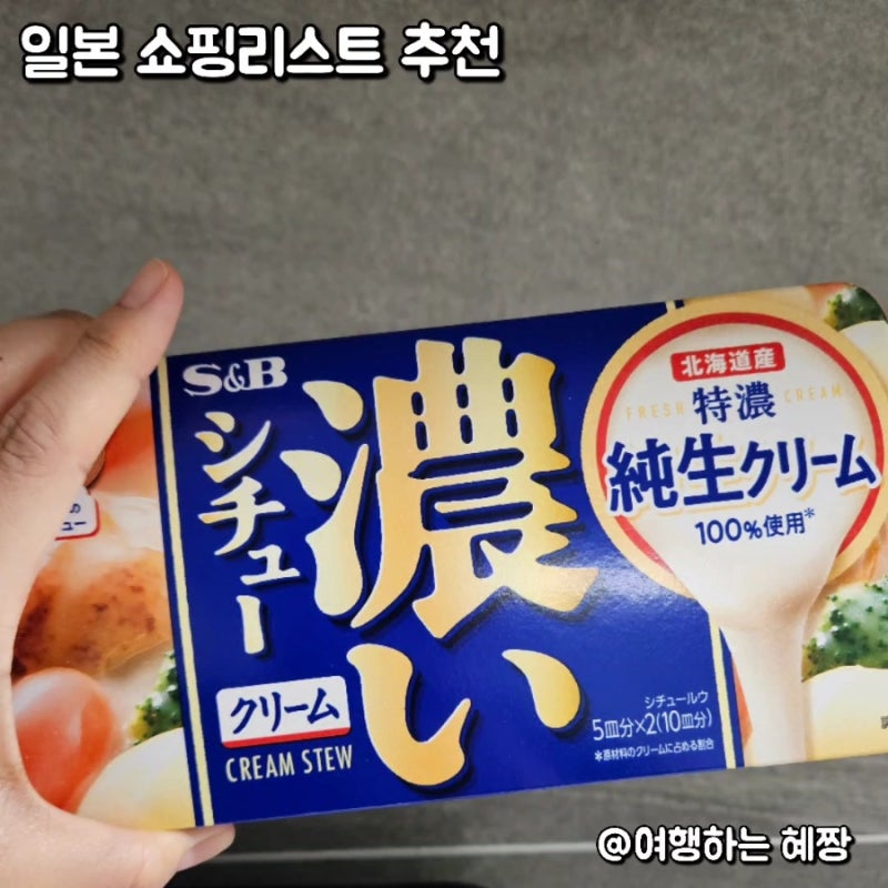 일본 쇼핑리스트 추천 일본 고체카레 크림스튜 레시피 기내반입