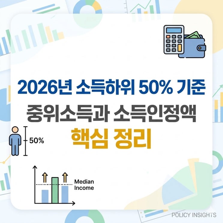  2026년 소득하위 50% 기준: 중위소득과 소득인정액 핵심 정리