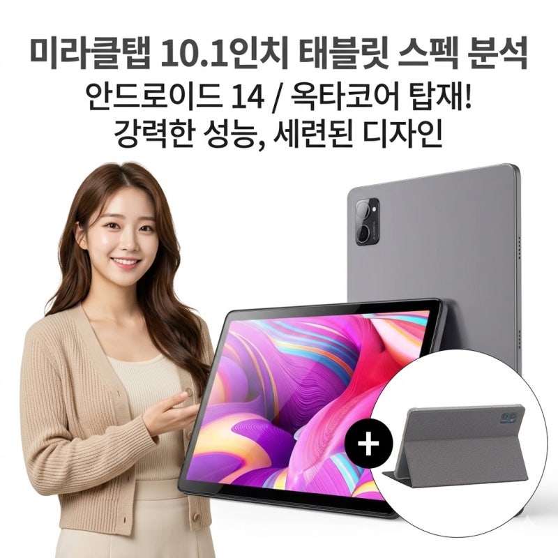 미라클탭 10.1inch 안드로이드 14 옥타코어 태블릿 스펙 분석