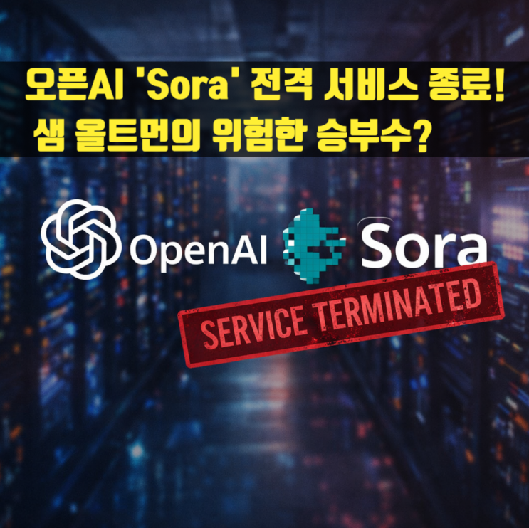  오픈AI '소라(Sora)' 전격 서비스 종료! 샘 올트먼의 위험한 승부수?