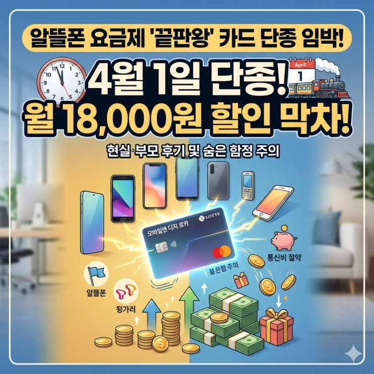  [단종 임박] 롯데 모바일앤 디지 로카 알뜰폰 통신비 할인 카드 막차 탑승 현실 후기