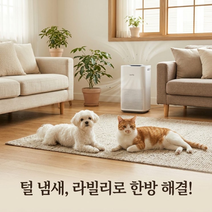  라빌리 펫 공기청정기 반려동물 냄새 털 제거 HEPA 3단계 UVC 살균 음이온 추천