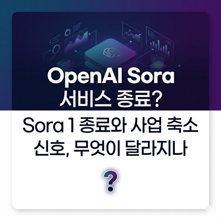  OpenAI Sora 서비스 종료? Sora 1 종료와 사업 축소 신호, 무엇이 달라지나