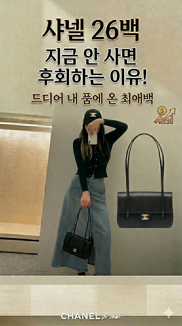 샤넬 프레피코코 드디어 내품에! 제니백 26백 블랙 픽업 후기 키작녀 착샷 & 클래식 스몰 비교....