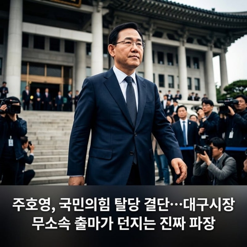 주호영, 국민의힘 탈당 결단…대구시장 무소속 출마가 던지는 진짜 파장