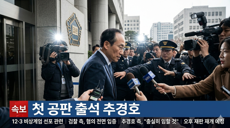 '비상계엄 표결 방해' <b>추경호</b> 의원 첫 정식 <b>공판 출석</b>! 내란죄... 