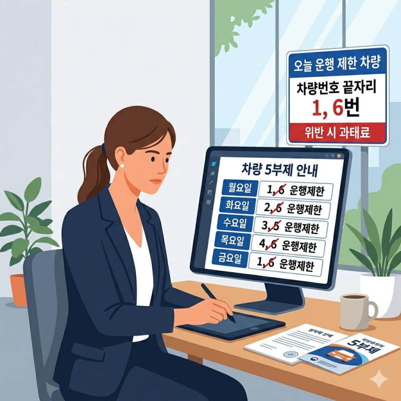 차량 5부제 뜻과 요일별 대상 확인! 위반 시 과태료는 얼마?
