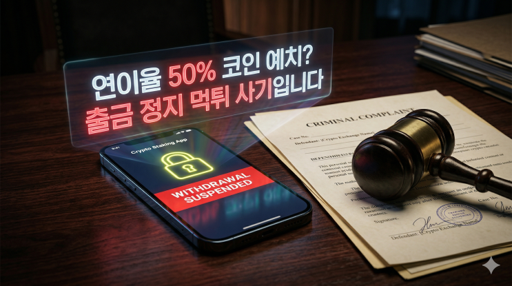  코인 스테이킹 예치금 사기, 출금 정지 전 형사고소 대처법