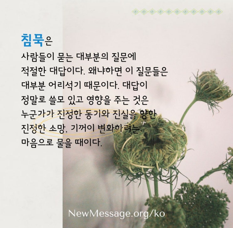  얻은 것이라곤 침묵이 전부야