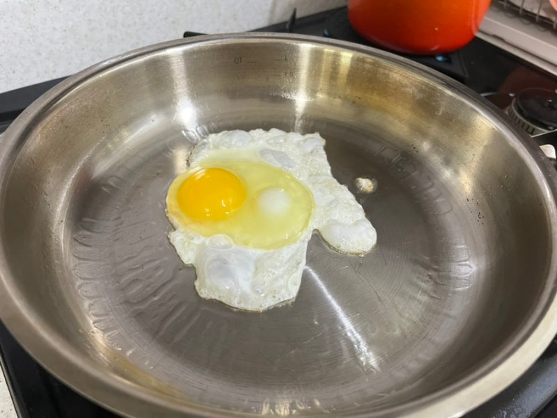휘슬러 스텐 후라이팬 길들이기 계란후라이 도전 빠밤