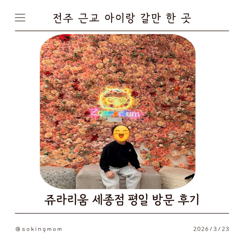 쥬라리움 세종점 평일 후기｜전주 근교 아이랑 갈만한 곳 실내 동물원&키즈 카페 솔직 리뷰