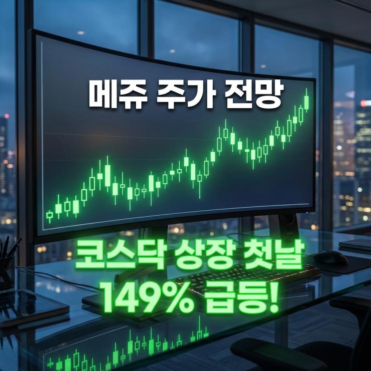  메쥬 주가 전망 코스닥 상장 첫날 149% 급등! 하이카디 호재 완벽 분석