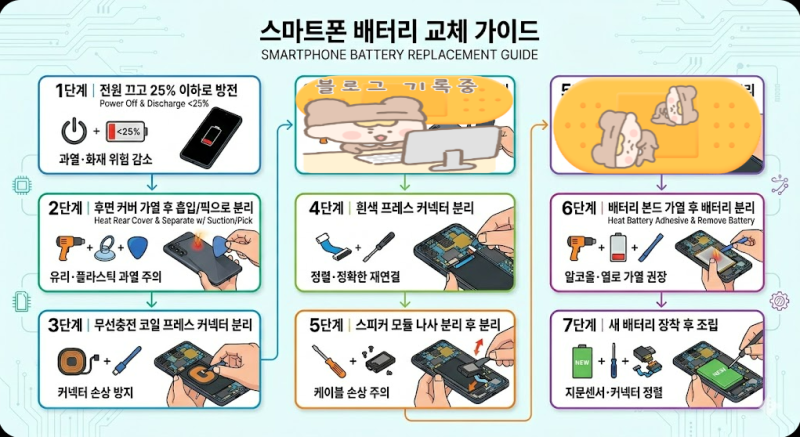 삼성 노트20 울트라 셀프 배터리 교체 방법, 서비스센터 가자