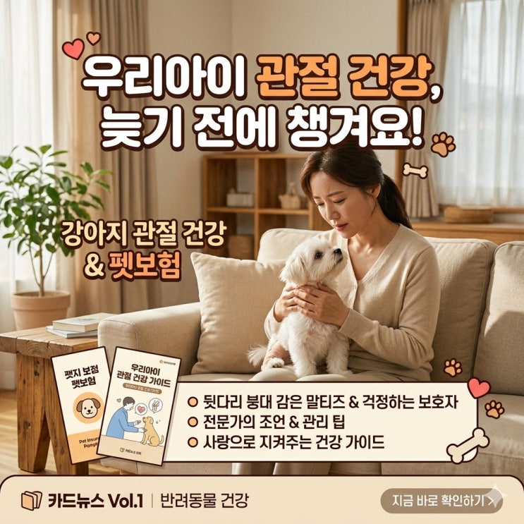  강아지 슬개골 수술 펫보험 혜택, 부담 덜고 지켜주는 마음