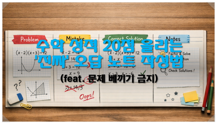  수학 성적 20점 올리는 '진짜' 오답 노트 작성법 (feat. 문제 베끼기 금지)