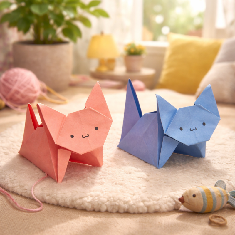 고양이 종이접기 방법 냥이 접는법