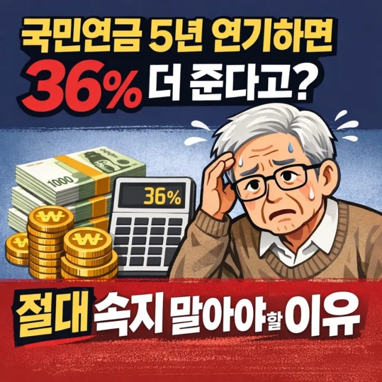  국민연금 5년 연기하면 36% 더 준다고? 절대 속지 말아야 할 이유