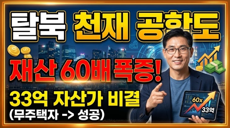  무주택자에서 33억 자산가로 재산 60배 늘리는 방법! 탈북 천재 공학도 고위공직자 자산 편입의 정석