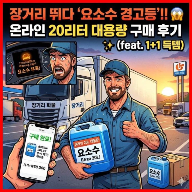 장거리 뛰는 화물차 기사 요소수 부족 경고등 온라인 20리터 대용량 구매 후기