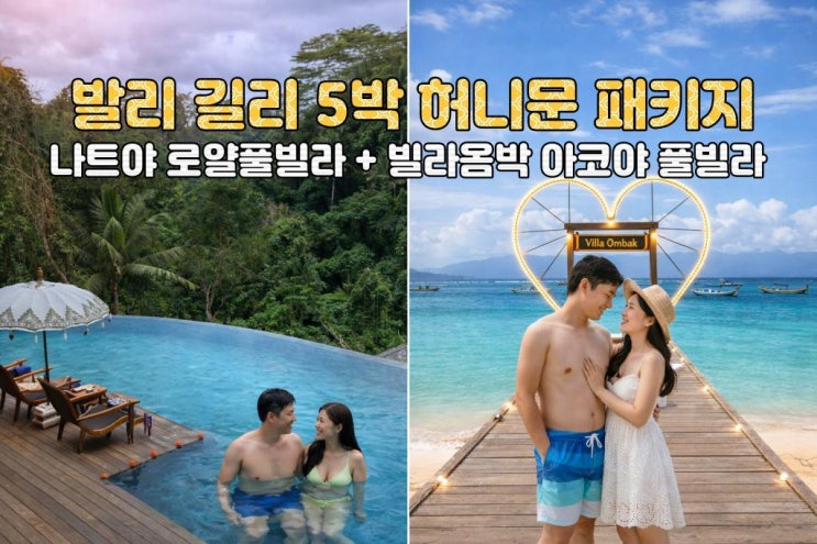  발리 길리 신혼여행 노쇼핑 노옵션 노팁 5박7일 아야나 풀빌라 길리 스노클링