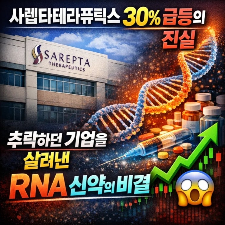  사렙타테라퓨틱스 30% 급등의 진실, 추락하던 기업을 살려낸 RNA 신약의 비결