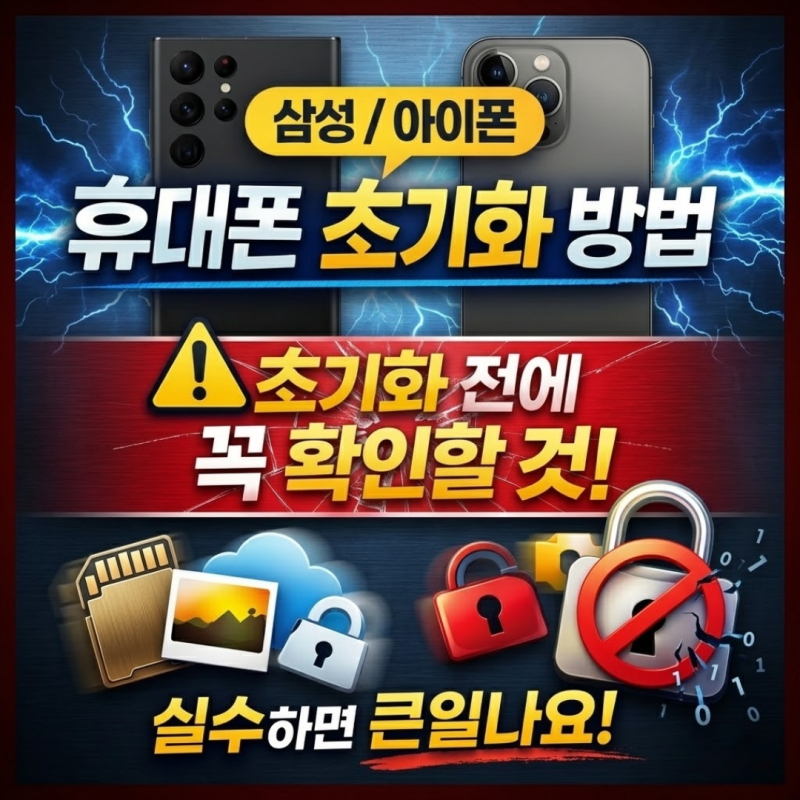 휴대폰 초기화 방법 총정리 (삼성 / 아이폰) + 초기화 전 꼭 확인하세요