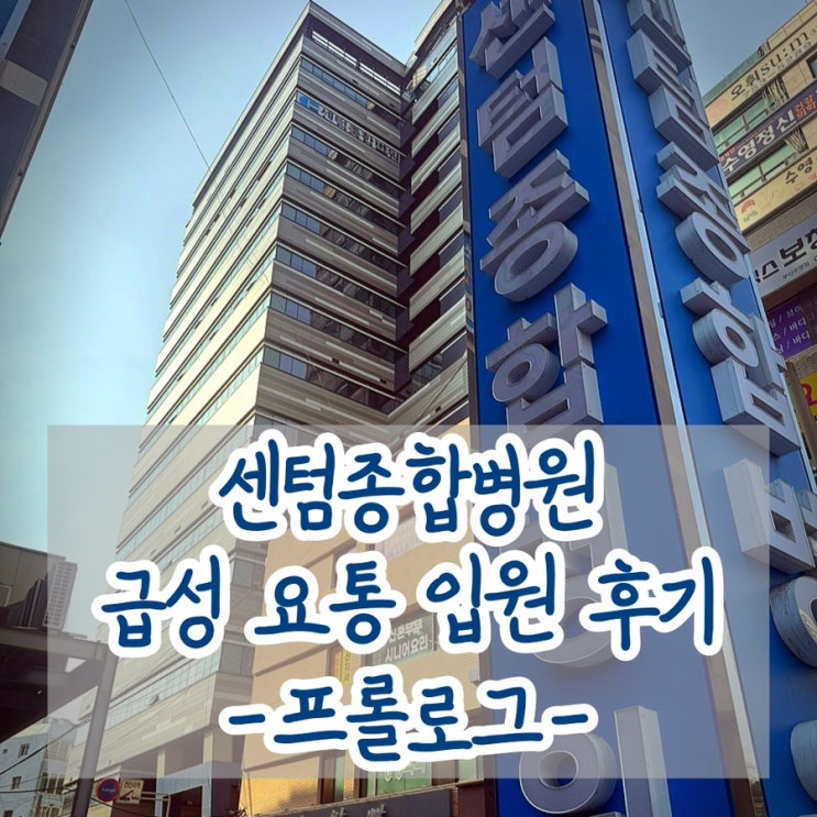  입원 기록 (1) 센텀종합병원 급성 요통 입원 후기 | 프롤로그 (응급실부터 1인실까지)