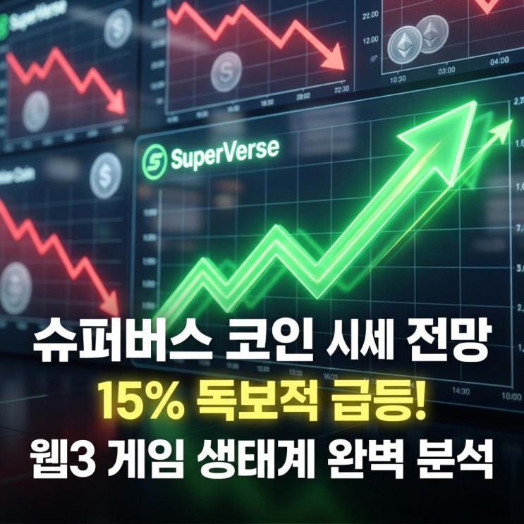  슈퍼버스 코인 시세 전망 업비트 15% 독보적 급등! 웹3 게임 생태계 완벽 분석