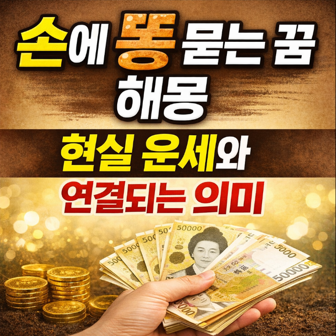손에 똥 묻는 꿈 해몽ㅣ현실 운세와 연결되는 의미