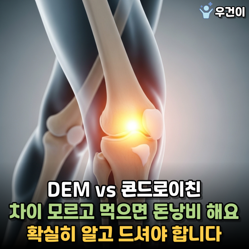 DEM vs 콘드로이친, 관절 작용 방식 이렇게 다릅니다. 차이를 확실히 알고 드셔야 관절 살립니....